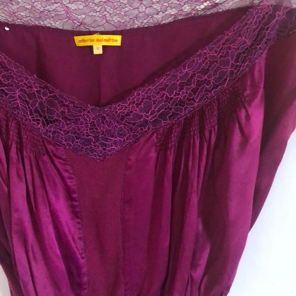 Catherine Malandrino 100 % Silk lace blouse.